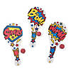 Color Your Own Superhero Paddleball Games - 12 Pc. Image 1