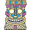Color Your Own Tiki Masks - 12 Pc. Image 1
