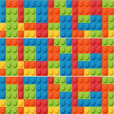 Colorful Blocks Edible Cake Topper for Quarter Sheet Cake Image 1