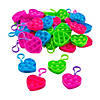 Colorful Mini Heart Lotsa Pops Fidget Toy Keychains - 144 Pc. Image 1