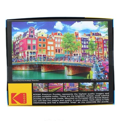 Colorful Waterfront Canal Buildings Amsterdam 1000 Piece Jigsaw Puzzle Image 2
