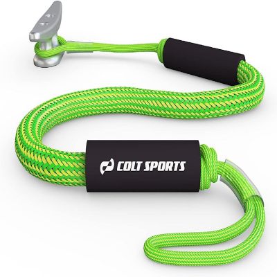 Colt Sports Bungee Dock Lines Mooring Rope for Boats - Green & Yellow 7 Feet - Marine Rope, Elastic Boat, Jet Ski and Dock Line with Secure Stainless Steel Hook Image 1