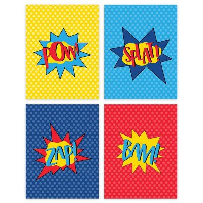 Comic Book Super Heroes Pow 4Pk 8.5x11in Image 1