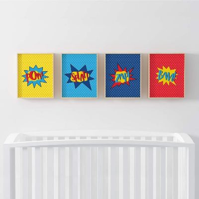 Comic Book Super Heroes Pow 4Pk 8.5x11in Image 1
