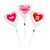 Confetti Heart-Shaped Conversation Heart Lollipops - 12 Pc. Image 1