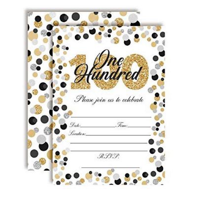 Confetti Polka Dot 100th Invitations 40pc. by AmandaCreation Image 1