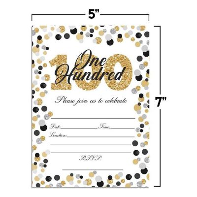 Confetti Polka Dot 100th Invitations 40pc. by AmandaCreation Image 3
