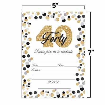 Confetti Polka Dot 40th Invitations 40pcs. by AmanadaCreation Image 2