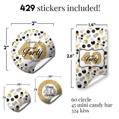 Confetti Polka Dot 40th Sticker Bundle 429pc. by AmandaCreation Image 2