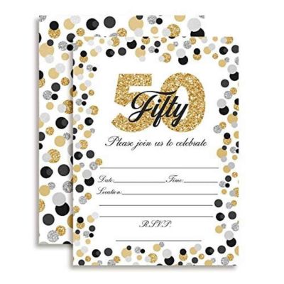 Confetti Polka Dot 50th Invitation 40pc. by AmandaCreation Image 1
