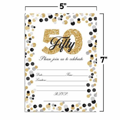 Confetti Polka Dot 50th Invitation 40pc. by AmandaCreation Image 1
