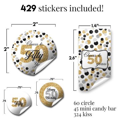Confetti Polka Dot 50th Sticker Bundle 429pc. by AmandaCreation Image 1