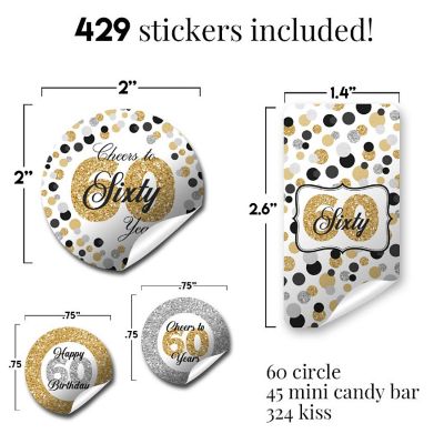 Confetti Polka Dot 60th Sticker Bundle 429pc. by AmandaCreation Image 3