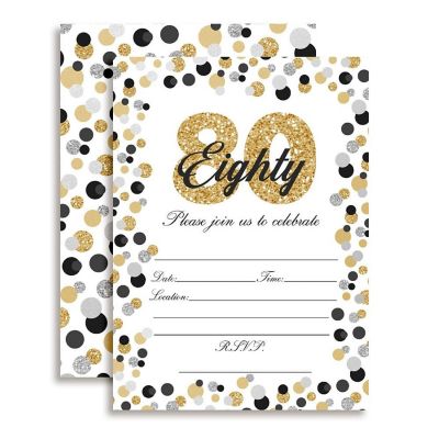 Confetti Polka Dot 80th Invitations 40pc. by AmandaCreation Image 1