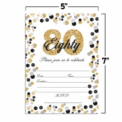 Confetti Polka Dot 80th Invitations 40pc. by AmandaCreation Image 1