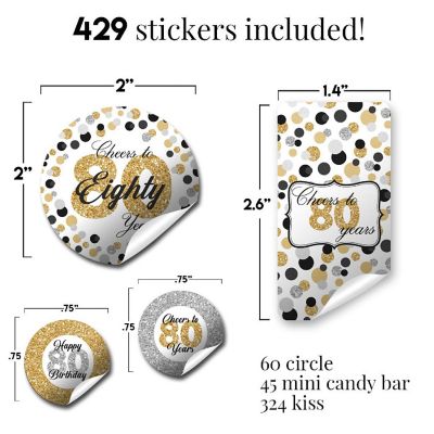 Confetti Polka Dot 80th Sticker Bundle 429pc. by AmandaCreation Image 2
