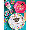 ConGRADulations Polka Dot Graduation Party Paper Dinner Plates - 8 Ct. Image 1