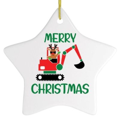 Construction Worker Digger Christmas Ornament, OrnamentallyYou Image 1