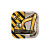 Construction Zone Excavator Square Paper Dessert Plates - 8 Ct. Image 1