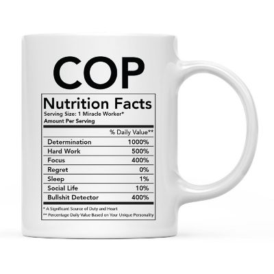 Cop Nutritional Facts Coffee Mug Gift Image 2