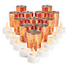 Copper Mercury Glass Votive Candle Holders with Battery-Operated Candles - 24 Pc. Image 1