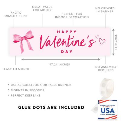 Coquette Bow Happy Valentines Banner Image 2