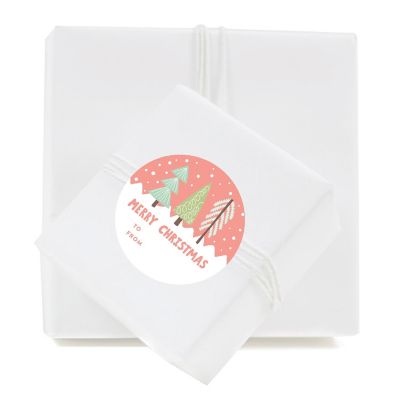 Coral Mint Christmas To/From Gift Labels Image 2