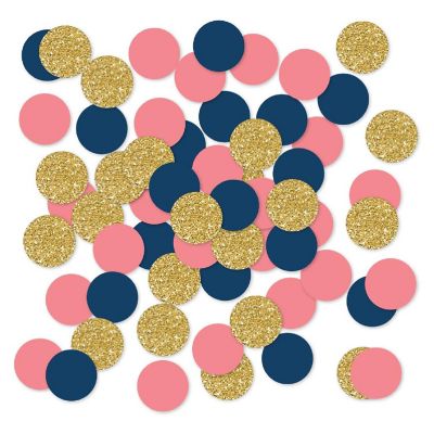Coral Navy Gold Confetti, 180-Pack Image 1