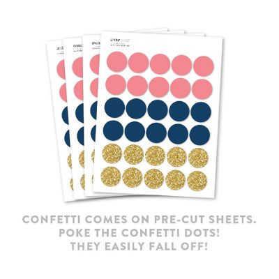 Coral Navy Gold Confetti, 180-Pack Image 1