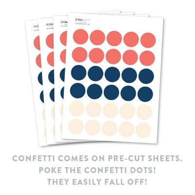 Coral Navy Ivory Confetti, 180-Pack Image 1