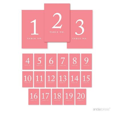 Coral Table Numbers 1 20 4x6 Image 1