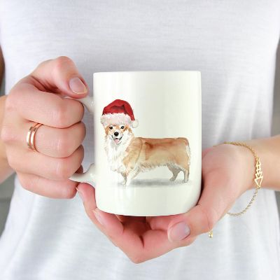 Corgi Santa Hat Ceramic Mug Image 1