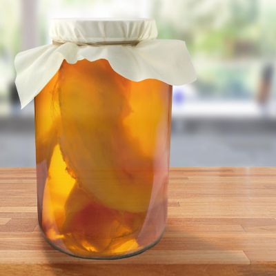 Cornucopia 1-Gallon Glass Kombucha Jars w/Cotton Cloth Covers & Plastic Lids for Storage after Brewing (2-Pack) Image 2