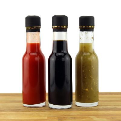 Cornucopia 3oz Mini Hot Sauce Bottles (24-Pack); Little Sauce Bottles w/Red Caps, Dripper Inserts, and Black Shrink Bands Image 2