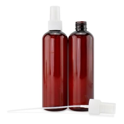 Cornucopia 8oz Amber Brown PLASTIC Spray Bottles with White Fine Mist Atomizers (6-Pack); Brown Plastic Spritzer Bottles Image 1