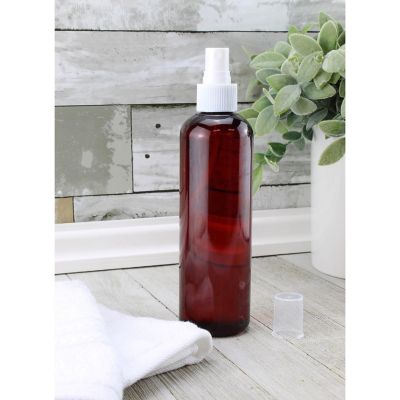 Cornucopia 8oz Amber Brown PLASTIC Spray Bottles with White Fine Mist Atomizers (6-Pack); Brown Plastic Spritzer Bottles Image 2