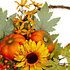 Cornucopia and Sunflower with Pumpkins Artificial Thanksgiving Wreath - 20-Inch  Unlit Image 2