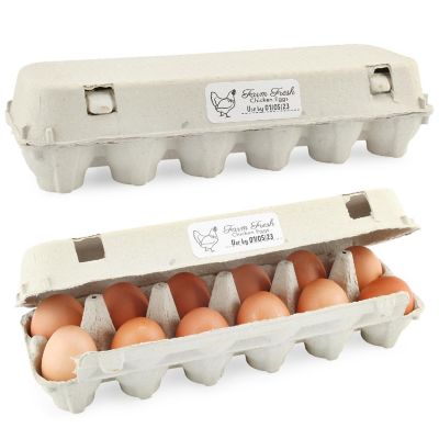 Cornucopia Cardboard Egg Cartons (18-Pack); Each for One Dozen, Eco-friendly Recycled Material Biodegradable 12-count Egg Cartons w/Labels Image 3