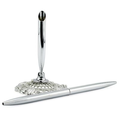 Cornucopia Funeral Guest Book and Pen with Stand Set, "Remembered with Love" Image 1