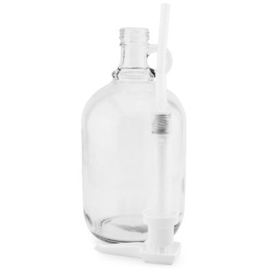 Cornucopia Half Gallon Glass Pump Dispenser Bottle, 64-Ounce Jug with Pump for Sauces, Syrups, Soaps and More Image 1