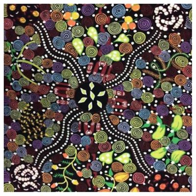 Corroboree  Black by Donna McNamara- Australian Aboriginal - Cotton Fabric by M & S Textiles Image 1