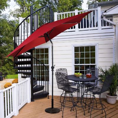 Costway 10FT Patio Umbrella 6 Ribs Market Steel Tilt W/ Crank Outdoor Garden Burgundy Image 2