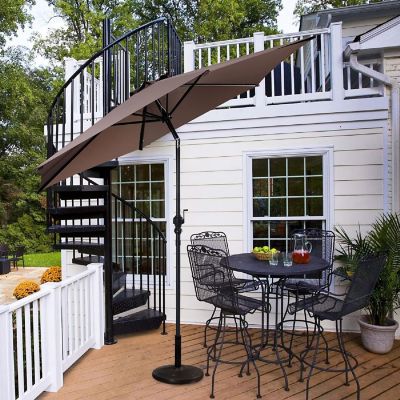 Costway 10FT Patio Umbrella 6 Ribs Market Steel Tilt W/ Crank Outdoor Garden Tan Image 2