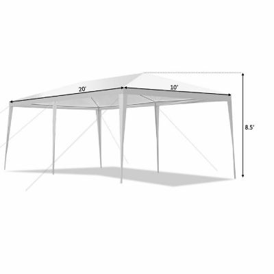Costway 10'x20' Canopy Tent Heavy Duty Wedding Party Tent 4 Sidewalls W/Carry Bag Image 2