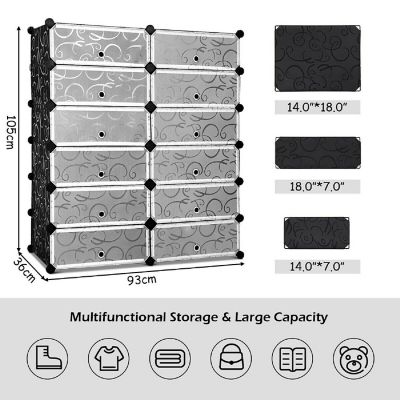 Costway 12 Cubic Portable Shoe Rack Shelf Cabinet Storage Closet Organizer Home Furni Image 2