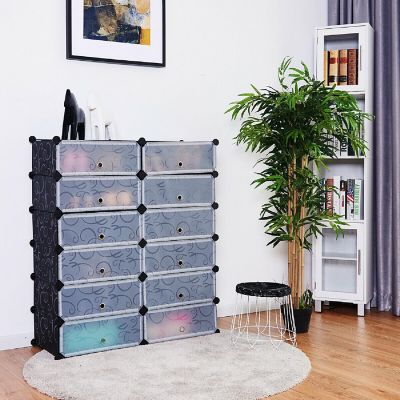 Costway 12 Cubic Portable Shoe Rack Shelf Cabinet Storage Closet Organizer Home Furni Image 3