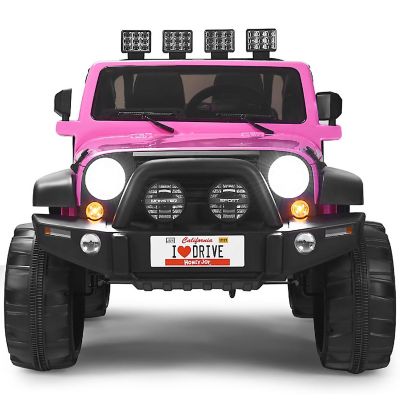 Costway 12V Kids Ride On Car 2 Seater Truck RC Electric Vehicles w/ Storage Room Pink Image 3