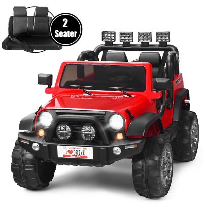 Costway 12V Kids Ride On Car 2 Seater Truck RC Electric Vehicles w/ Storage Room Red Image 1