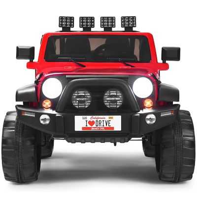 Costway 12V Kids Ride On Car 2 Seater Truck RC Electric Vehicles w/ Storage Room Red Image 3