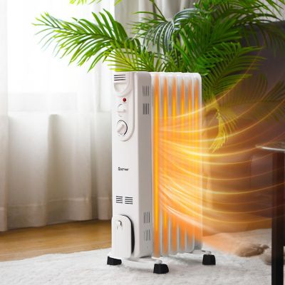 Costway 1500W Electric Indoor Oil Heater W/3 Heat Settings & Safe Protection for Home Image 1